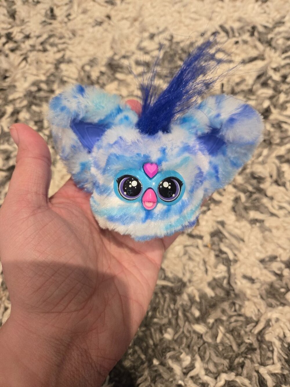 Furby Furblets Ray-V Mini Friend | Blue & White Tie Dye